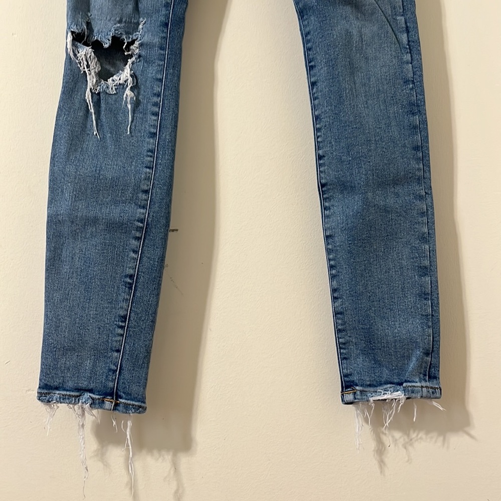 Agolde Medium Wash Distressed Sophie High Rise Skinny Denim Jeans Size 25 - Picture 4 of 11